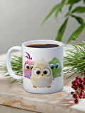 Baskılı Kupa Bardak Seramik Mug - Sevimli Kuşlar