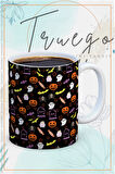 Baskılı Kupa Bardak Seramik Mug - Halloween Figürleri
