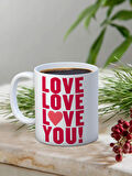Baskılı Kupa Bardak Seramik Mug - Pembe Love