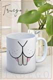 Baskılı Kupa Bardak Seramik Mug - Tavşan Diş