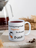 Baskılı Kupa Bardak Seramik Mug - Basit..
