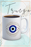 Baskılı Kupa Bardak Seramik Mug - Nazar Göz
