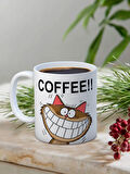 Baskılı Kupa Bardak Seramik Mug - Coffeee