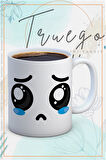 Baskılı Kupa Bardak Seramik Mug - Ağlayan Emoji