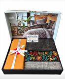 Cotton Box Folk Art Çift Kişilik Nevresim Takımı Vizon
