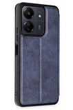 Mkorayavm Xiaomi Poco C65 Stand Olabilen İç Kısmı Kadife Deri Yüzeyli Kapaklı Kılıf