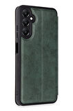 Mkorayavm Samsung Galaxy A15 4G Stand Olabilen İç Kısmı Kadife Deri Yüzeyli Kapaklı Kılıf