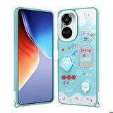 Mkorayavm Tecno Camon 19 Pro Parlayan Sıvılı Simli Kabartma Figürlü Kılıf