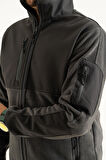 Souris Erkek Füme Dar Kalıp Anti-pilling Tüylenme Yapmayan Tam Fermuar Softshell Garnili Polar Sweatshirt