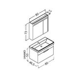 OLIMPIA 80 CM BANYO DOLABI DORADO / BEYAZ -  BOY DOLAP HARİÇ