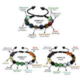 Tesbihane Makrome Örgülü Küre Kesim Multicolor Doğaltaş Kombinli Erkek-Kadın-Çocuk Başarı Bilekliği(3lü Set)