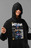 Neon Entry Karakter Baskılı Unisex Oversize Valorantt Hoodie