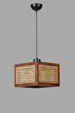 KUMSAL BÜYÜK TEKLİ CEVİZ RATTAN AVİZE