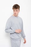 Erkek Regular Basic Şardonsuz Sweatshirt Gri Melanj