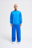 Erkek Bisiklet Yaka Basic Oversize Sweatshirt Saks Mavi