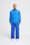 Erkek Kapüşonlu Oversize Sweatshirt Saks Mavi