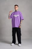 Erkek Mch Mahhong Baskılı Oversize Tişört Mor