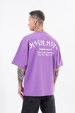 Erkek High Hope Baskılı Oversize Tişört Mor