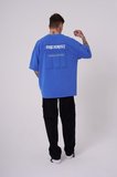 Erkek Be Bold Be You Yıkmalı Oversize Tişört Açık Mavi Efektli