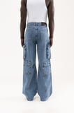 Erkek Yan Cepli Baggy Jean Pantolon Mavi