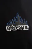Erkek Macstar Flame Baskılı Oversize Tişört Siyah