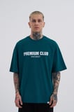Erkek Premıum Club Oversize Tişört Yağ Yeşili