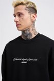Erkek Veiled Virgin Printed Sweatshirt Siyah