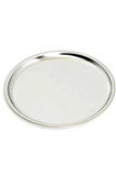 NY HOME 2'Lİ ÇELİK 23 CM YUVARLAK ÇAY,KAHVE,PASTA DEKORATİF SERVİS TEPSİSİ 