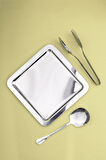 NY HOME 4'LÜ ÇELİK 22 CM KARE ÇAY,KAHVE,PASTA DEKORATİF SERVİS TEPSİSİ 