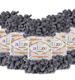 Alize Puffy 87 Koyu Gri 5'li Paket Örgü İpi