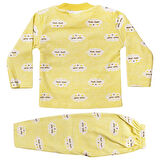 Bulut Desenli Alt Üst Sarı 2'li Pijama Takım