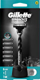 Gillette Mach 3 Charcoal Tıraş Makinesi + 6 Up Yedek Tıraş Bıçağı + Premium Stand
