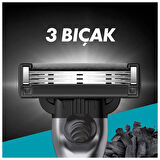 Gillette Mach 3 Charcoal Tıraş Makinesi + 6 Up Yedek Tıraş Bıçağı + Premium Stand
