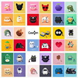 CaseOnn Samsung Galaxy Buds Live Kılıf Karakter Figürlü French Bulldog Siyah