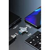 Daytona HC04 Lightning - Type-C - Micro To USB 3.0 Bellek Okuyucu Adaptör