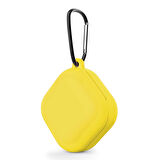 CaseOnn Samsung Galaxy Buds 2 - Buds 2 Pro Kılıf Askı Aparatlı Mat Silikon Sarı