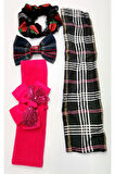Renkli Desenli Taç Toka Bandana Set