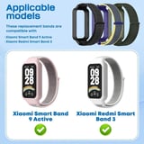 CaseOnn Xiaomi Smart Band 9 Active Kordon Hasır Kumaş Nylon Kayış Siyah