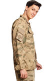 Jandarma col Kamuflaj Renkli Uzun Kollu Cepli Taktik Gomlek Long Sleeve Camouflage