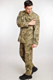 Kara Kuvvetleri Yeni Kamuflaj Renkli Uzun Kollu Taktik Gomlek Kargo Cepli Pantolon Alt ust Takim Long Sleeve Camouflage