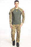 kara kuvvetleri yeni kamuflaj renkli kargo cepli taktik pantolon uzun kollu likrali combat t shirt