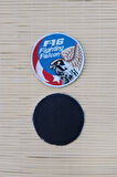 f 16 fighting falcon yazili sahin logolu nakis islemeli ayyildiz bayrakli arma pec patch