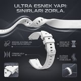 CaseOnn TCL Movetime Watch MT48X Kordon Prizma Tokalı Spor Silikon Kayış Beyaz