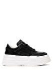 Lufian Darla Kadın Hakiki Deri Klasik Sneaker Siyah 121230020