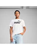 Puma ESS No. 1 Logo Tee Erkek Regular Fit Baskılı Beyaz T-Shirt 68253202