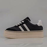 LUFİAN ANGELA KADIN YÜKSEK TABAN SİYAH SNEAKER AYAKKABI 121230025
