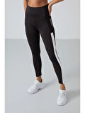 Tommy Lıfe Siyah Polyester Esnek Standart Fit Performans Kadın Tayt Takım 95332