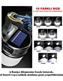 Gaman MX-519 10modlu Güneş Enerjili Solar Aydınlatma Kamp Çadır Lambası Ampül Led Şarjlı Işıldak El Feneri