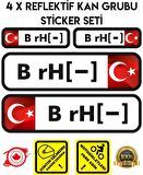TR B rH - Reflektif Kan Grubu Seti Sticker Çınar Extreme 