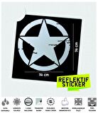 Büyük Boy Eskitilmiş Askeri Yıldız Reflektif Sticker Çınar Extreme 
